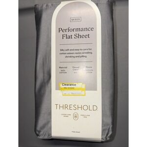Threshold Queen Size 400 Thread Count Performance Flat Sheet - Classic Gray